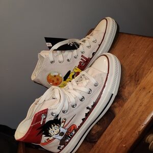 Dragon Ball Z High Top Sneakers - Cream & Red